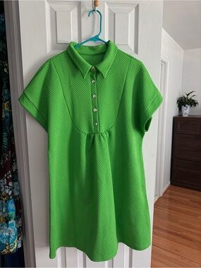 Bright Green Textured dress